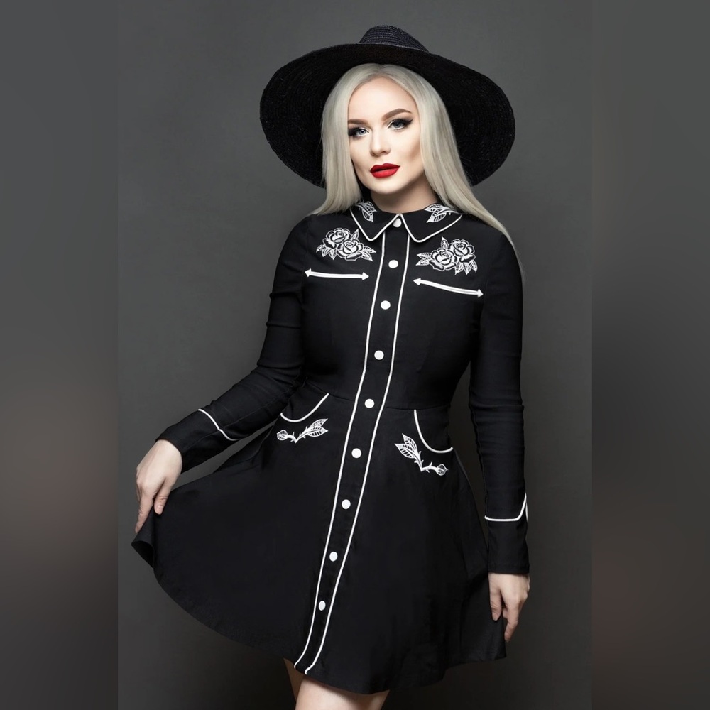 NEW with Tags Katakomb June Dress Skater (Black/White) Size XS